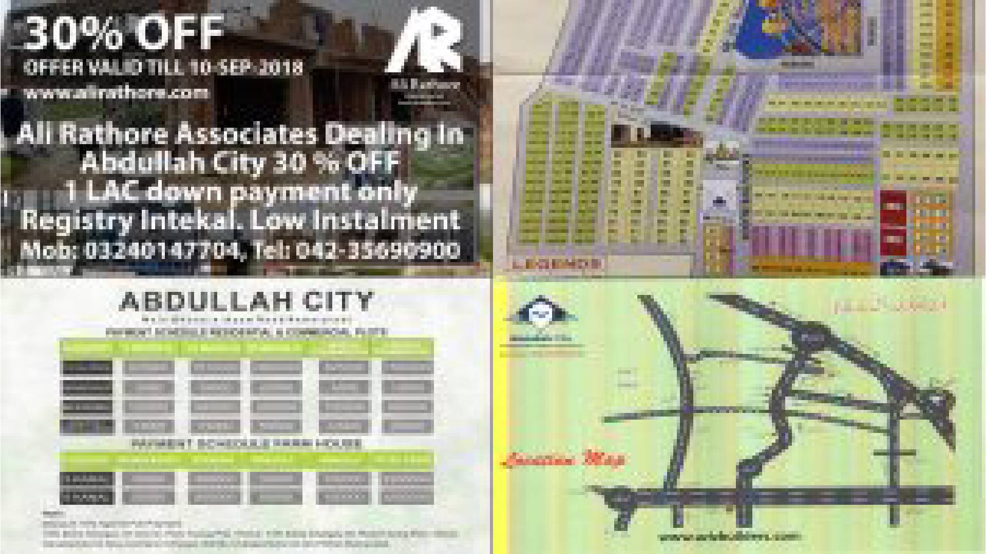 30% Discount on All Plots of Abdullah City, Chakri Road, Rawalpindi